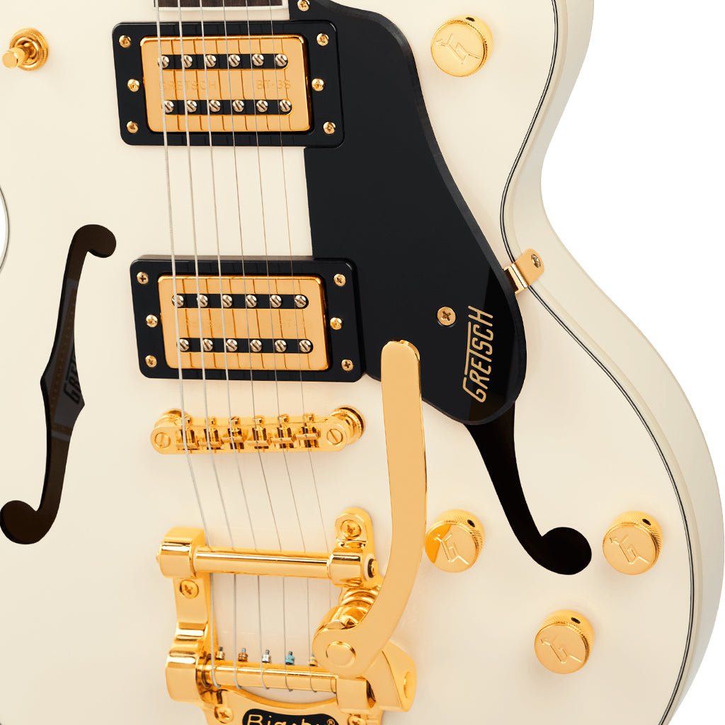 Gretsch G2655TG Limited Edition Streamliner Center Block Jr. Doublecut w/Bigsby Laurel Fingerboard BroadTron BT-3S Pickups - Vintage White Electric Guitars Sky Music