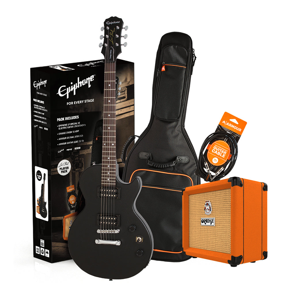 Epiphone LP Special E1 Ebony w Crush & ACCES