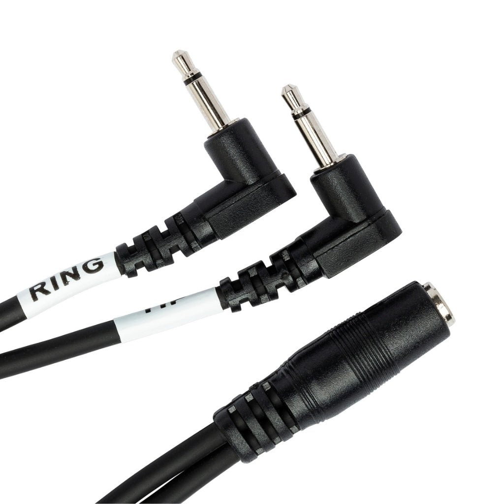 Hosa Technology 3.5 mm TRSF to Dual Right-Angle 3.5 mm TS Headphone Adapter Other Sky Music