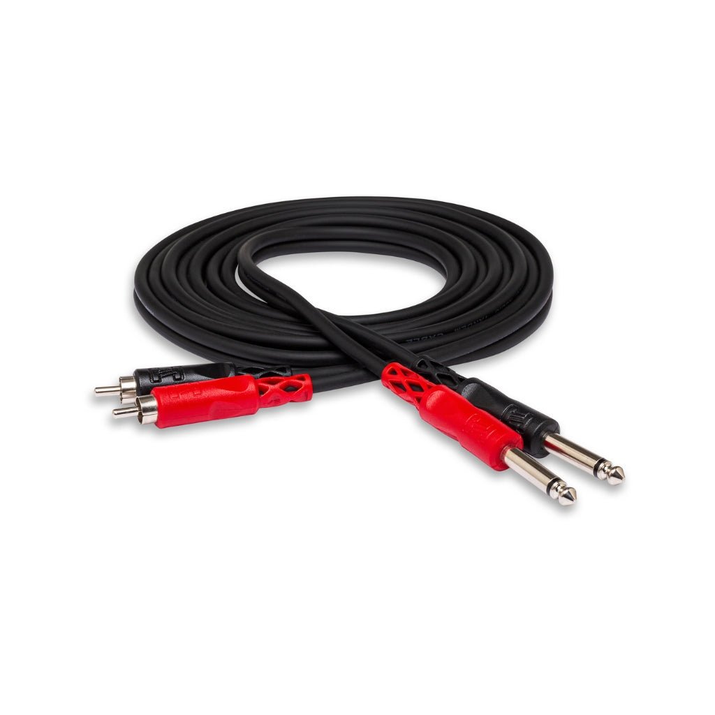 Hosa Technology Dual 1/4 in TS to Dual RCA Stereo Interconnect Cable 1m Cables Sky Music