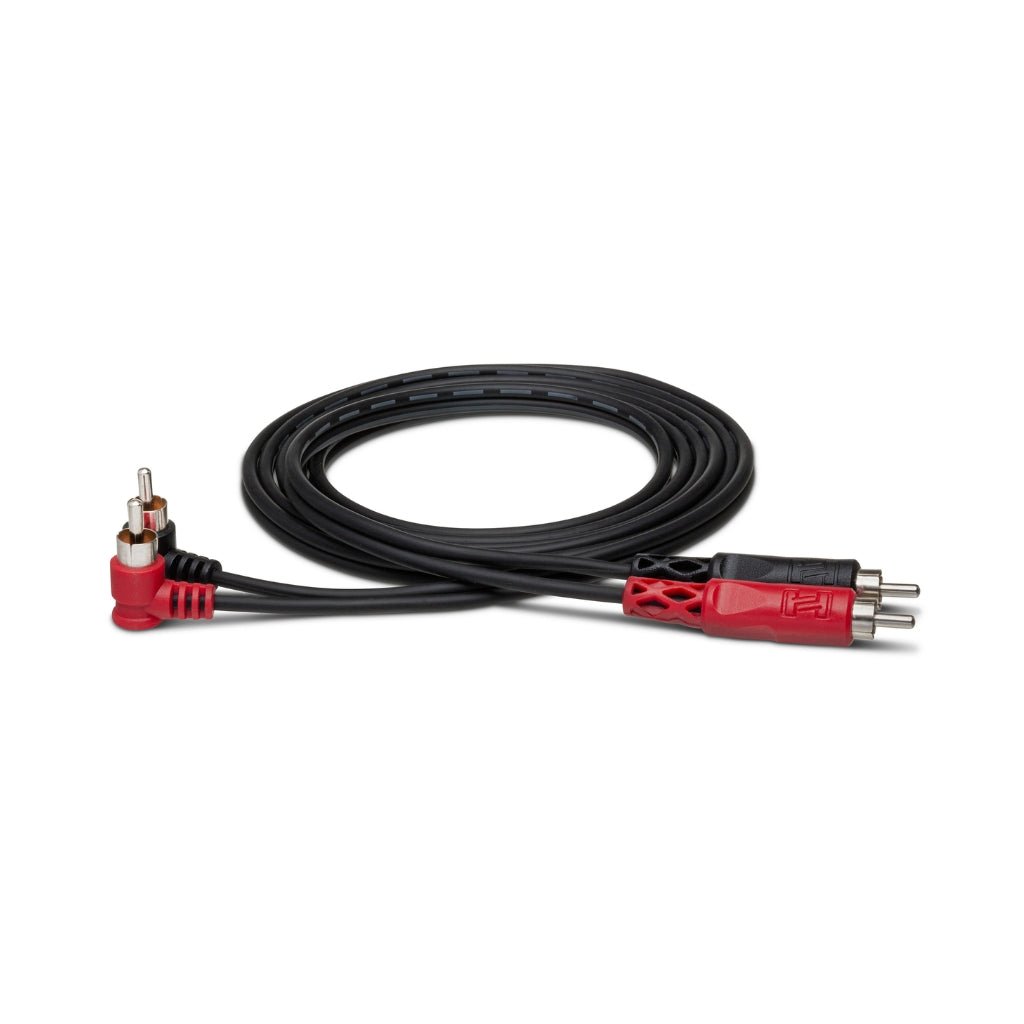 Hosa Technology Dual RCA to Dual Right-Angle RCA Stereo Interconnect Cable 2m Cables Sky Music