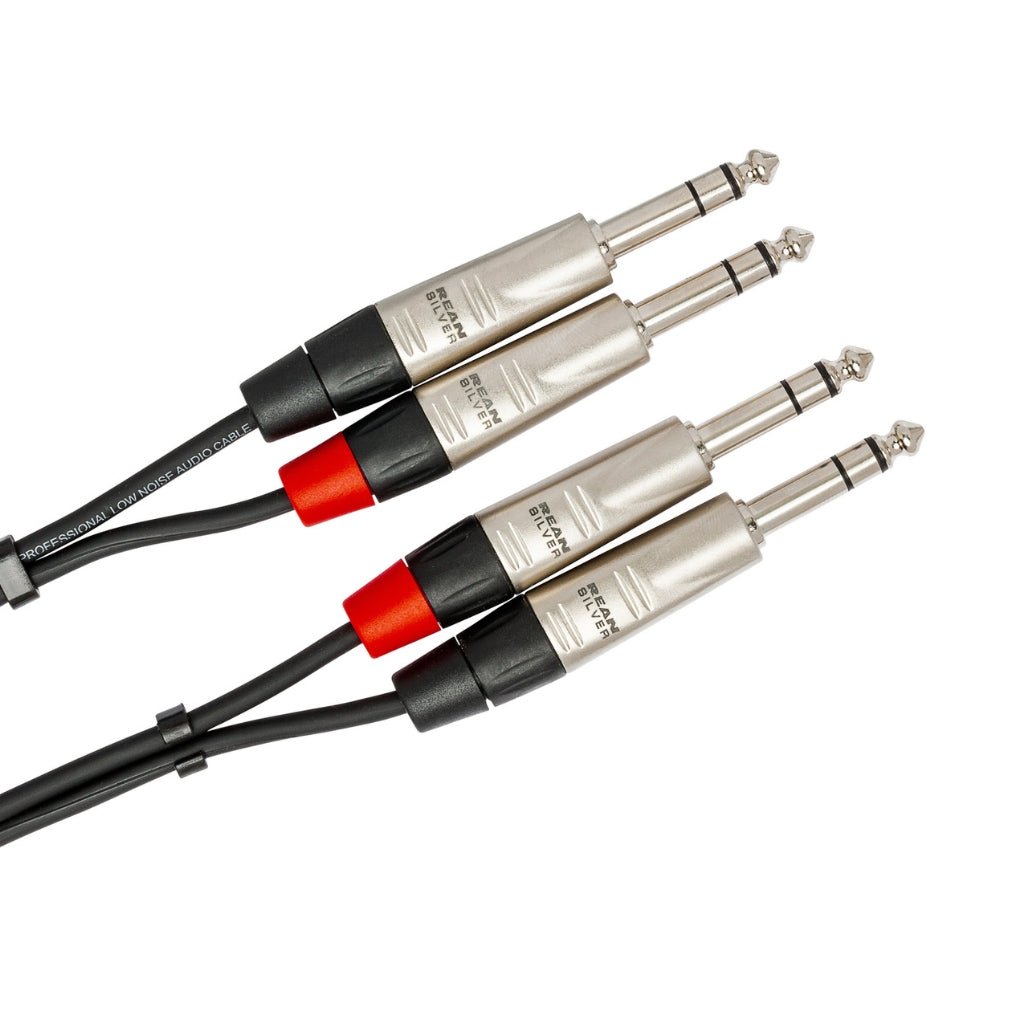 Hosa Technology Dual REAN 1/4 in TRS to Same Pro Stereo Interconnect Cable 1.5ft Cables Sky Music