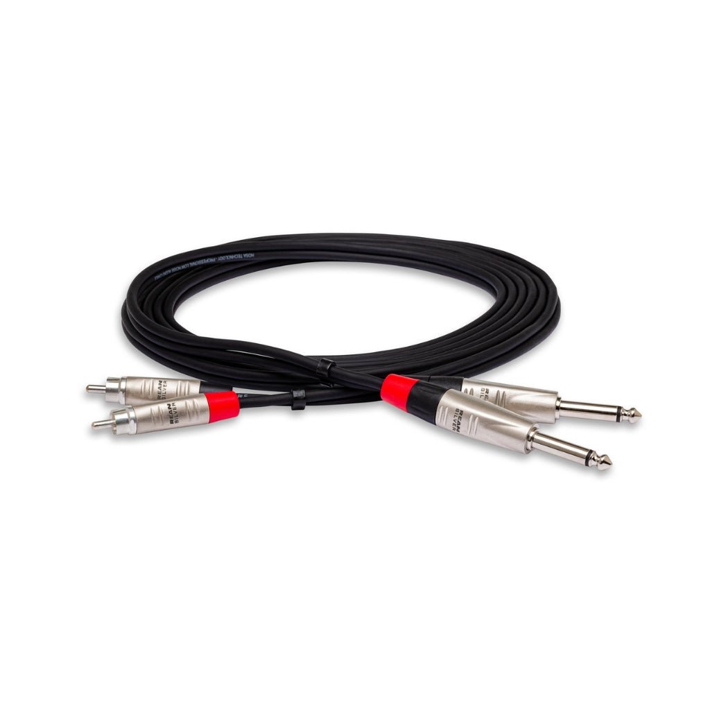 Hosa Technology Dual REAN 1/4 in TS to RCA Pro Stereo Interconnect 5ft Cables Sky Music
