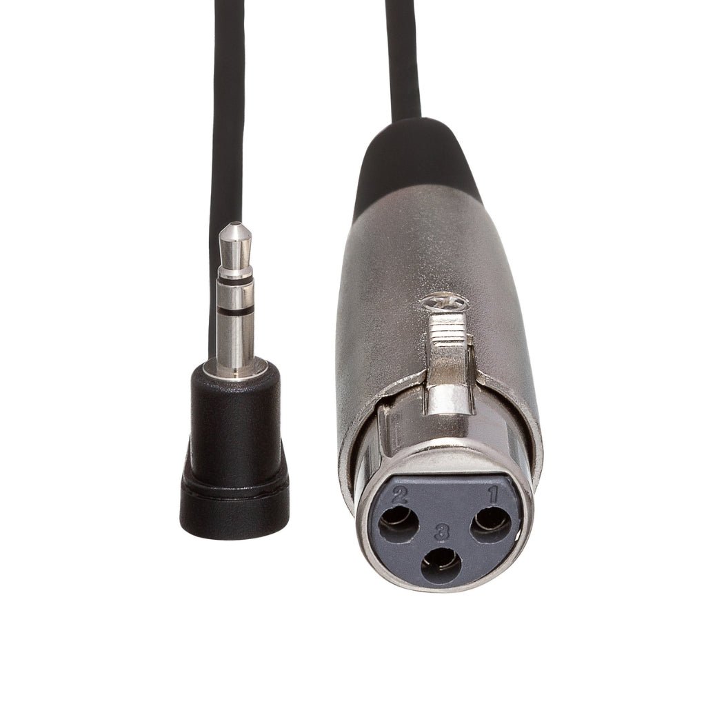 Hosa Technology XLR3F to Right-angle 3.5 mm TRS Camcorder Microphone Cable 1ft Cables Sky Music
