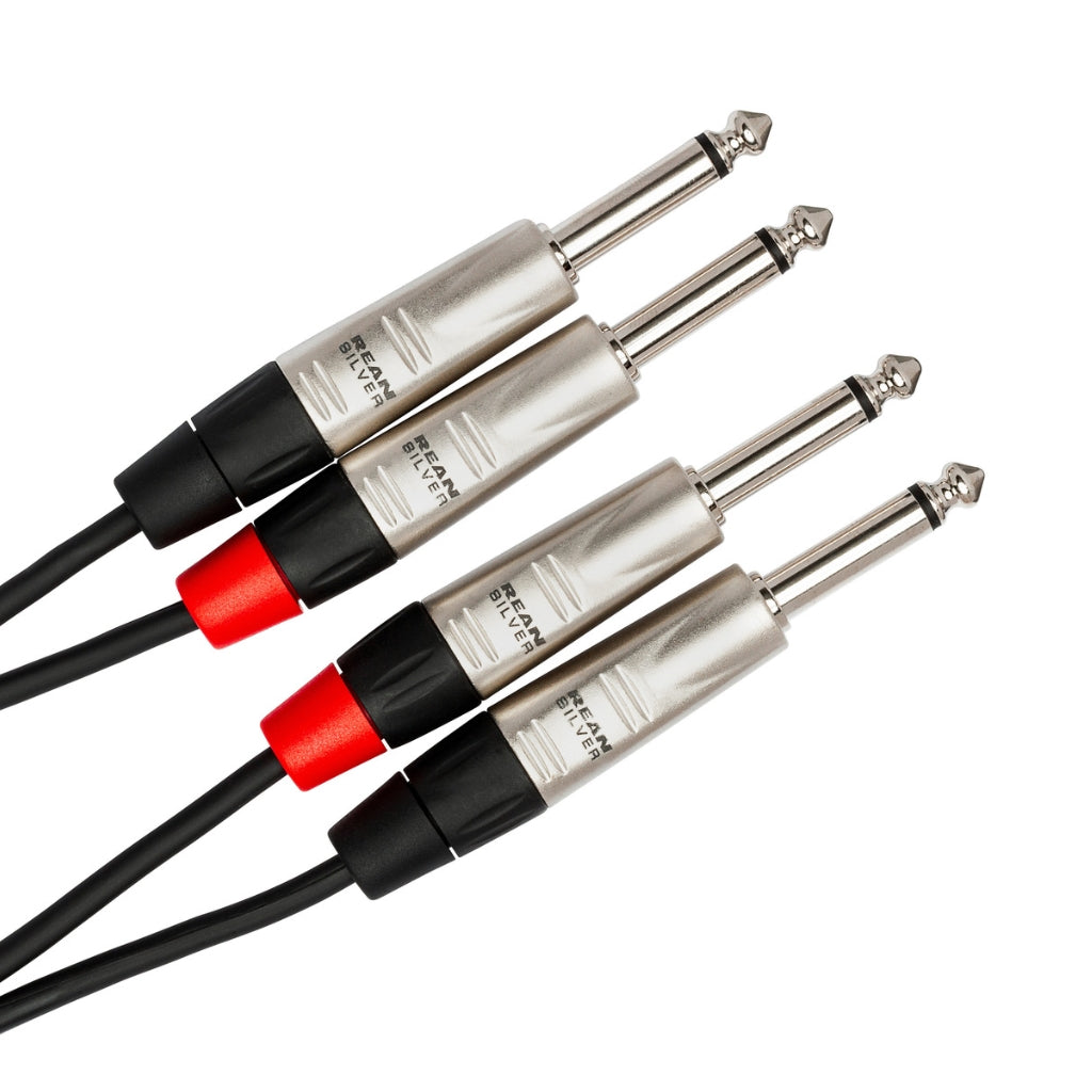 Hosa Technology - Dual REAN 1/4 in TS to Same - Pro Stereo Interconnect Cable 3ft