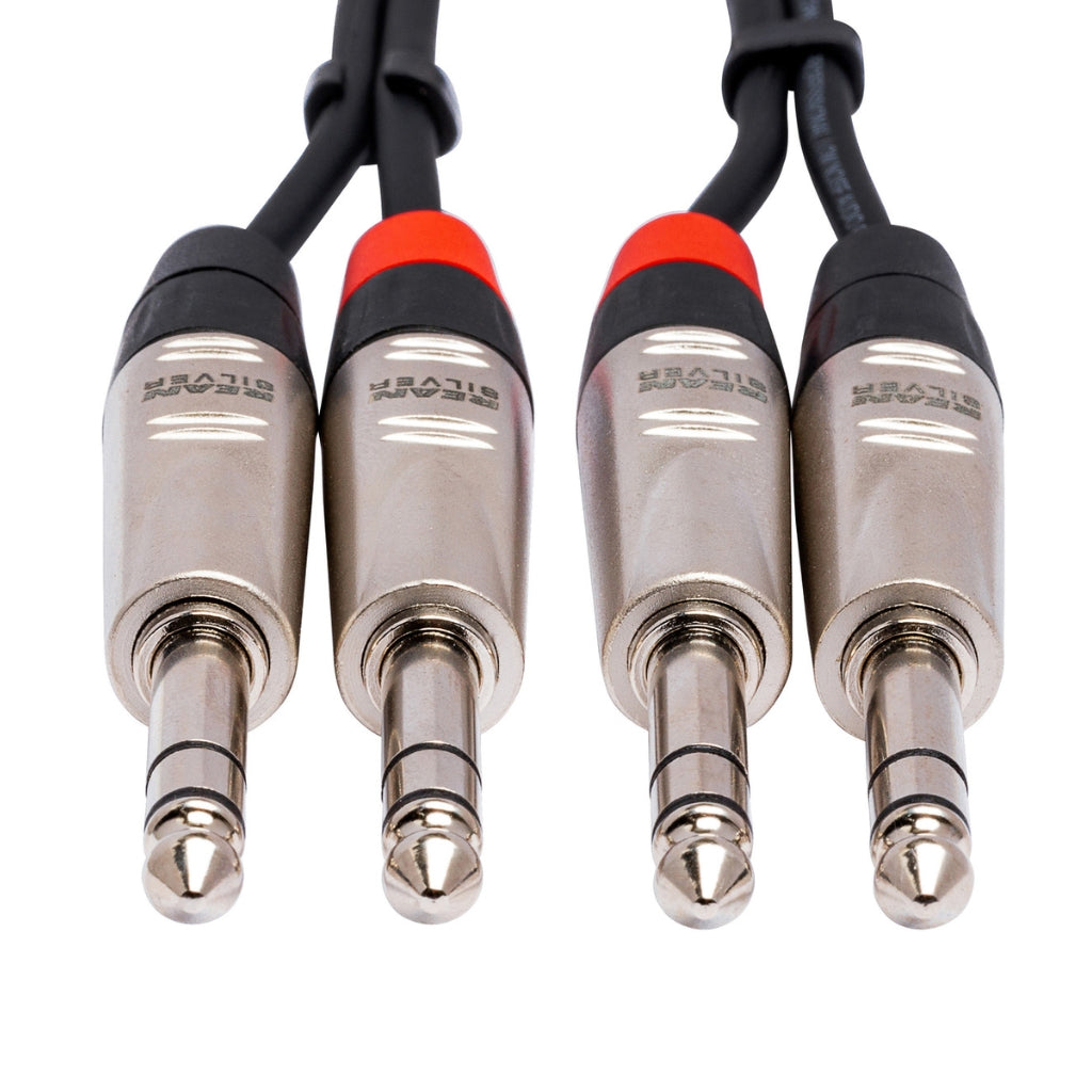 Hosa Technology - Dual REAN 1/4 in TRS to Same - Pro Stereo Interconnect Cable 1.5ft