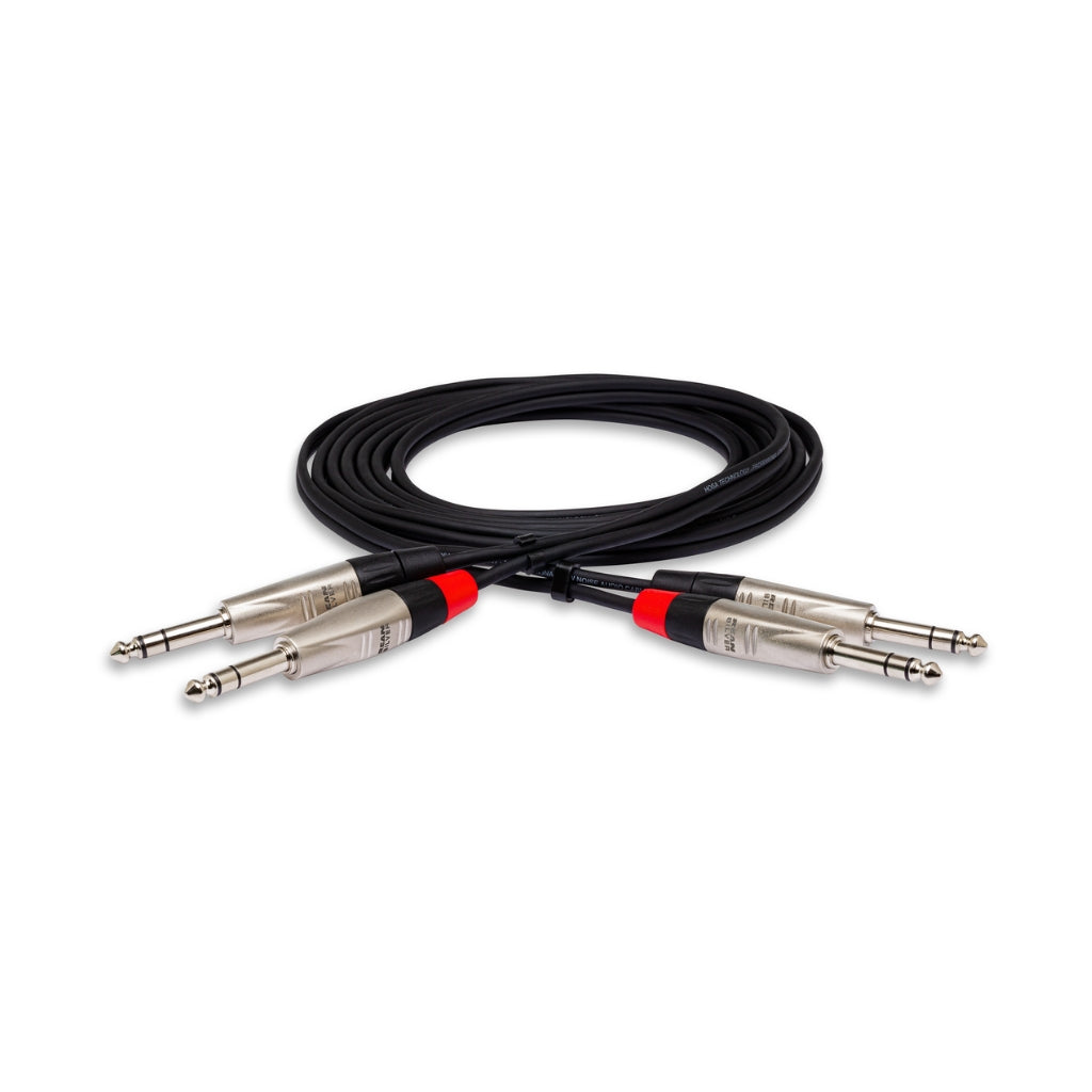 Hosa Technology - Dual REAN 1/4 in TRS to Same - Pro Stereo Interconnect Cable 3ft