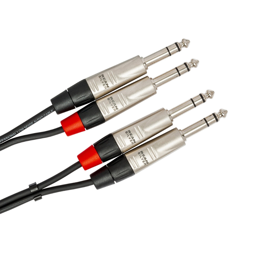 Hosa Technology - Dual REAN 1/4 in TRS to Same - Pro Stereo Interconnect Cable 3ft