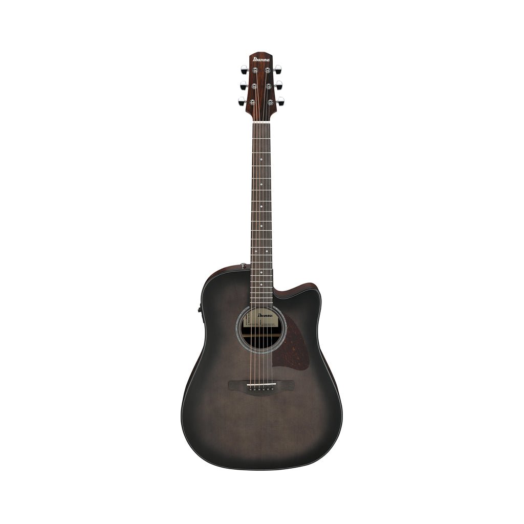 Ibanez AAD70CE Natural Open Pore Back & Sides Dreadnought Cutaway Acoustic Guitar w/Pickup - Transparent Charcoal Burst Low Gloss Acoustic Guitars Sky Music