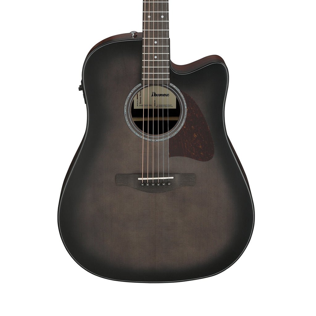 Ibanez AAD70CE Natural Open Pore Back & Sides Dreadnought Cutaway Acoustic Guitar w/Pickup - Transparent Charcoal Burst Low Gloss Acoustic Guitars Sky Music