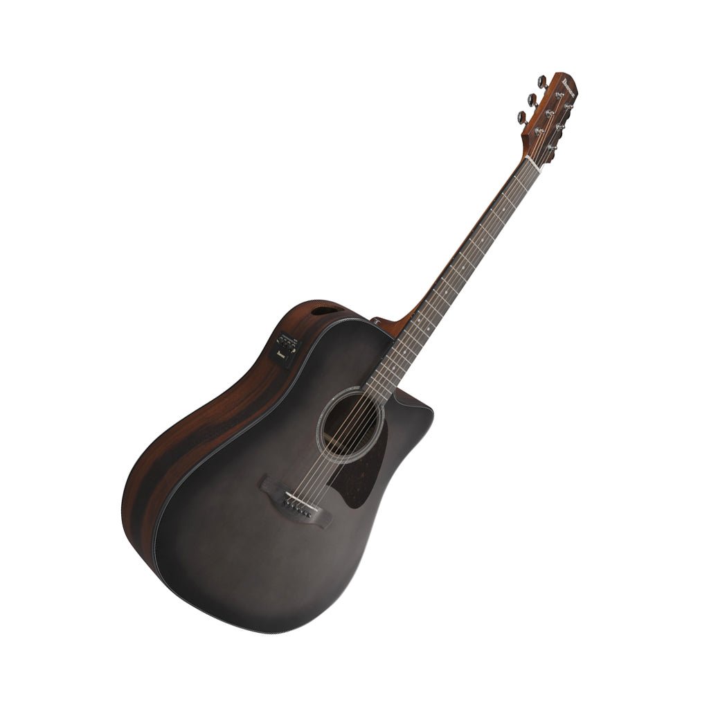 Ibanez AAD70CE Natural Open Pore Back & Sides Dreadnought Cutaway Acoustic Guitar w/Pickup - Transparent Charcoal Burst Low Gloss Acoustic Guitars Sky Music