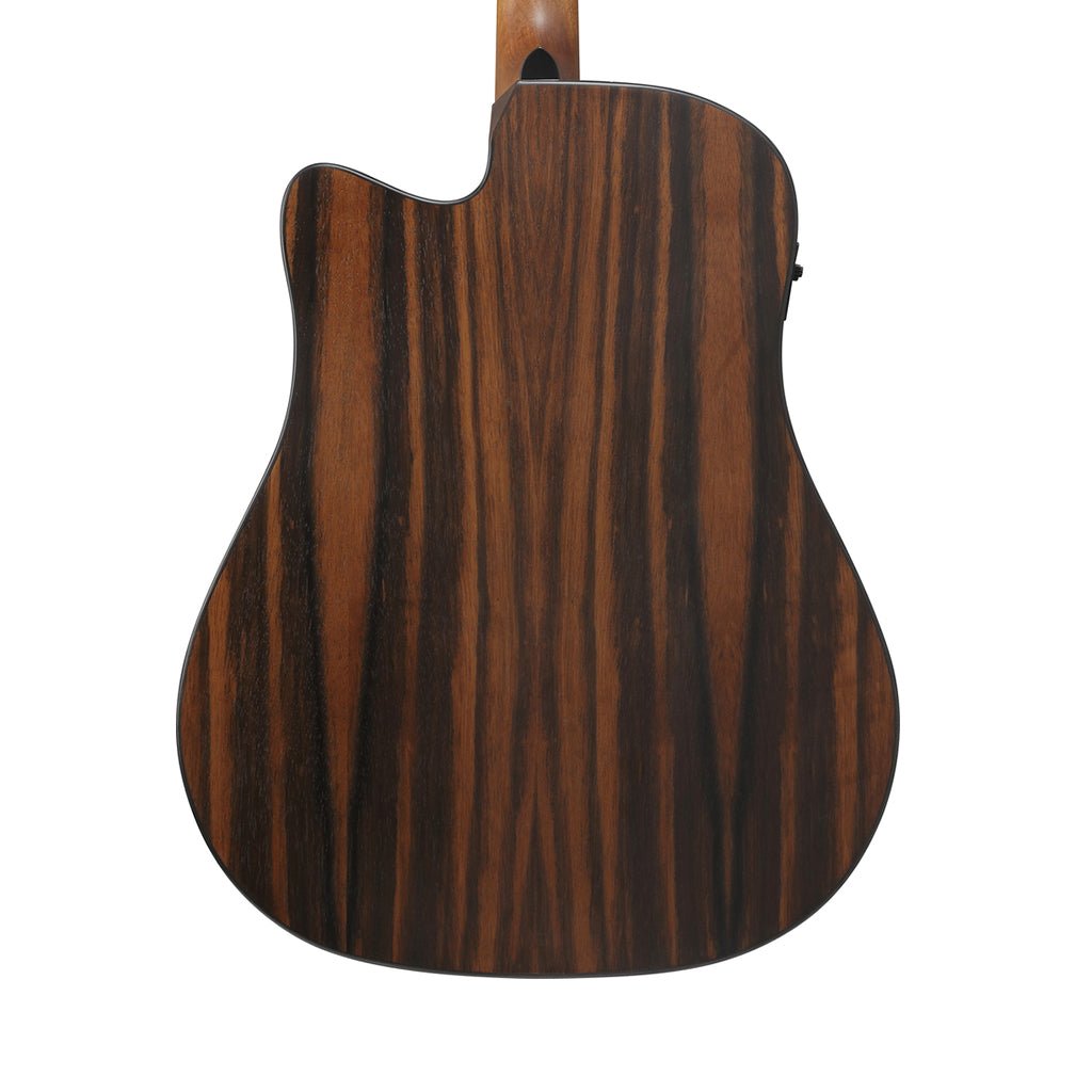 Ibanez AAD70CE Natural Open Pore Back & Sides Dreadnought Cutaway Acoustic Guitar w/Pickup - Transparent Charcoal Burst Low Gloss Acoustic Guitars Sky Music