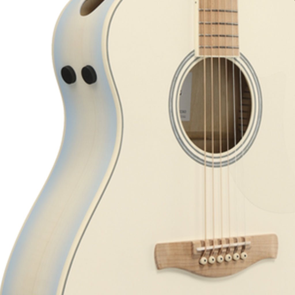 Ibanez AAM370M2E Auditorium Acoustic/Electric Guitar - Transparent Antique White Ice Blue Open Pore Acoustic Guitars Sky Music