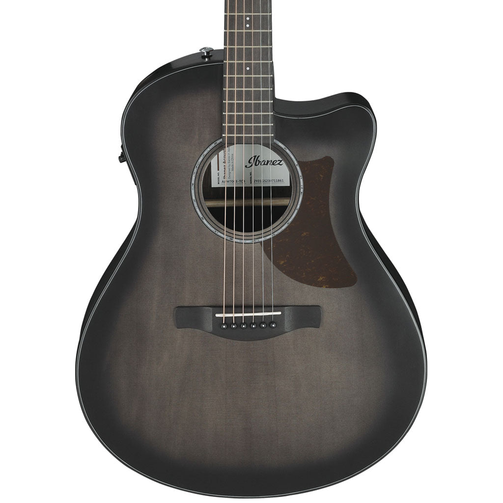 Ibanez AAM70CETBN Electro Acoustic Guitar Transparent Charcoal Burst Low Gloss Acoustic Guitars Sky Music