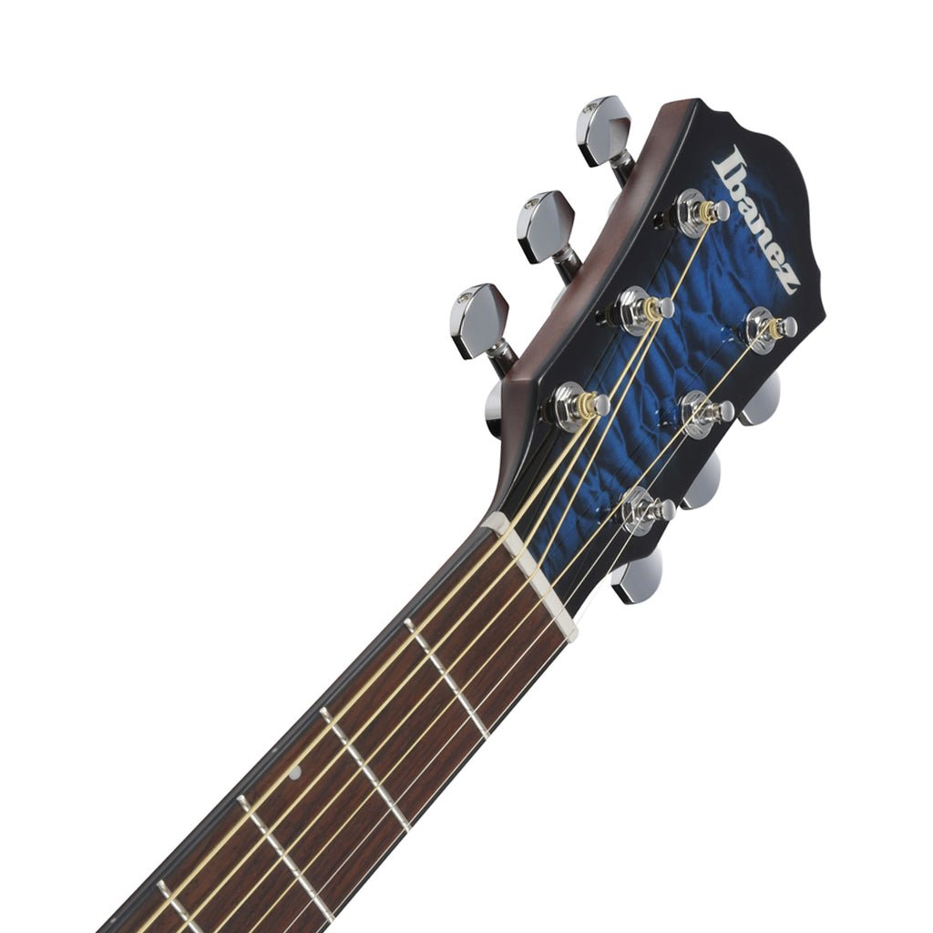 Ibanez AEWC16QA Acoustic Guitar w/Pickup - Transparent Blue Sunburst High Gloss Acoustic Guitars Sky Music
