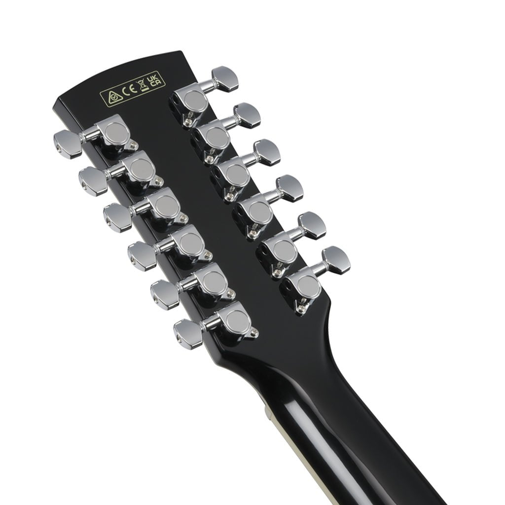 Ibanez AJ7012M1E 12-String Acoustic Guitar w/Pickup - Black High Gloss Acoustic Guitars Sky Music