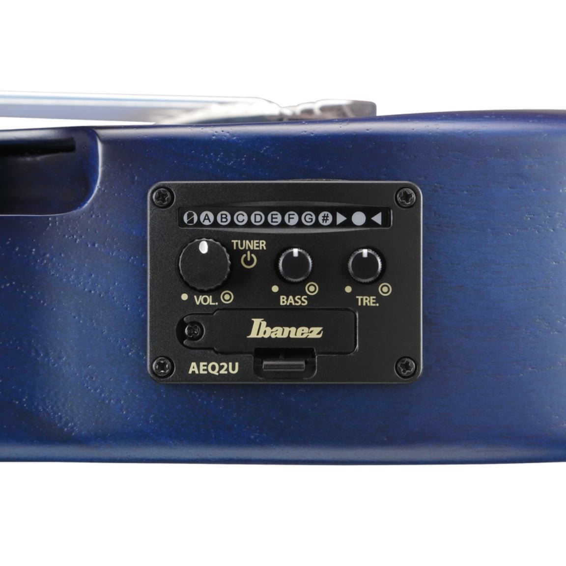 Ibanez AUP10FMNE Ukulele with Bag - Open Pore Transparent Blue Sunburst Ukuleles Sky Music