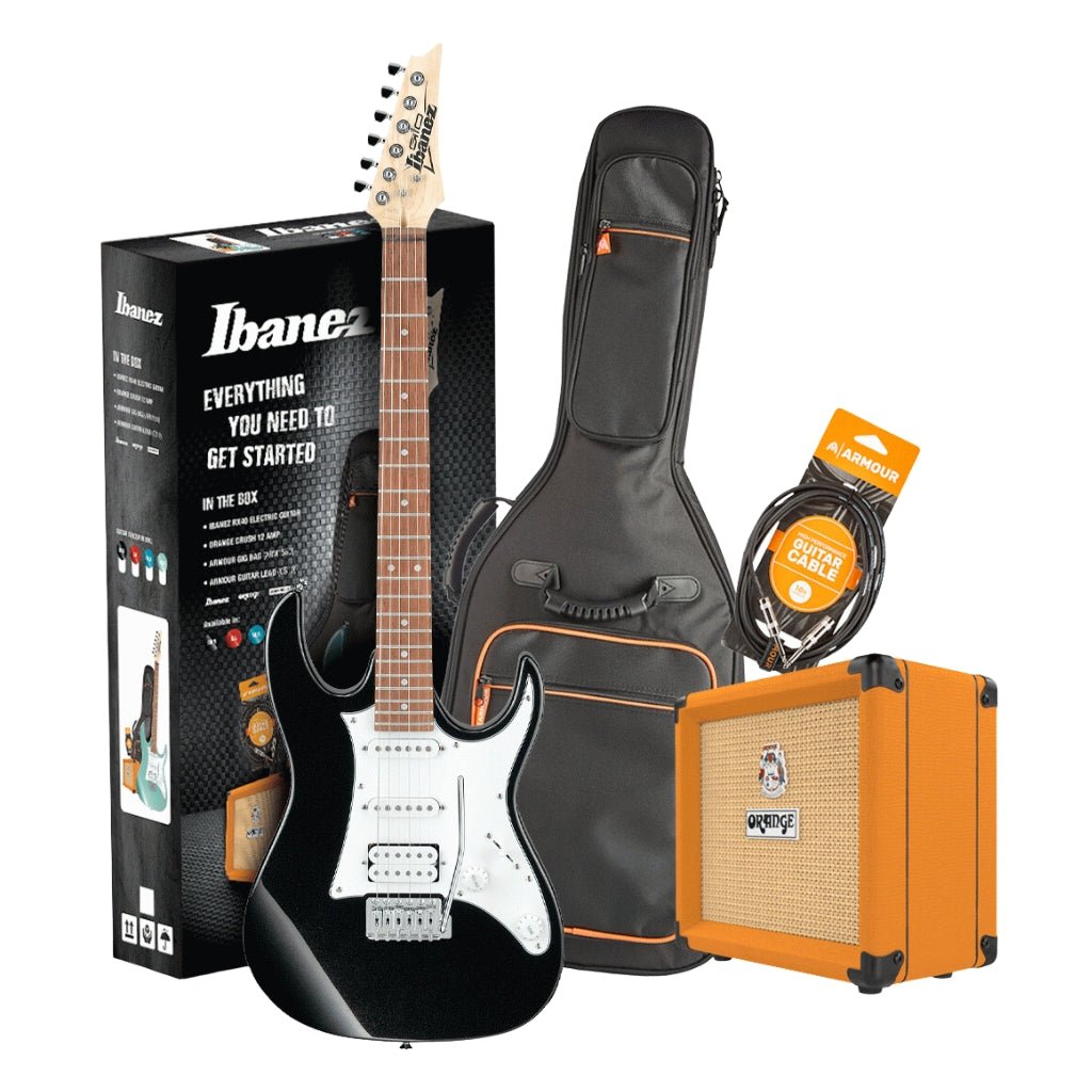 Ibanez RX40BKN Guitar Pack w/ Crush & Accessories - Black Night Electric Guitars Sky Music