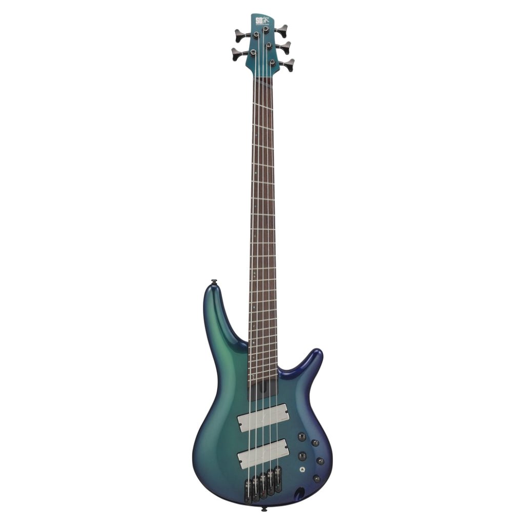 Ibanez SRMS725BCM 5 String Electric Bass Guitar Blue Chameleon Bass Guitars Sky Music