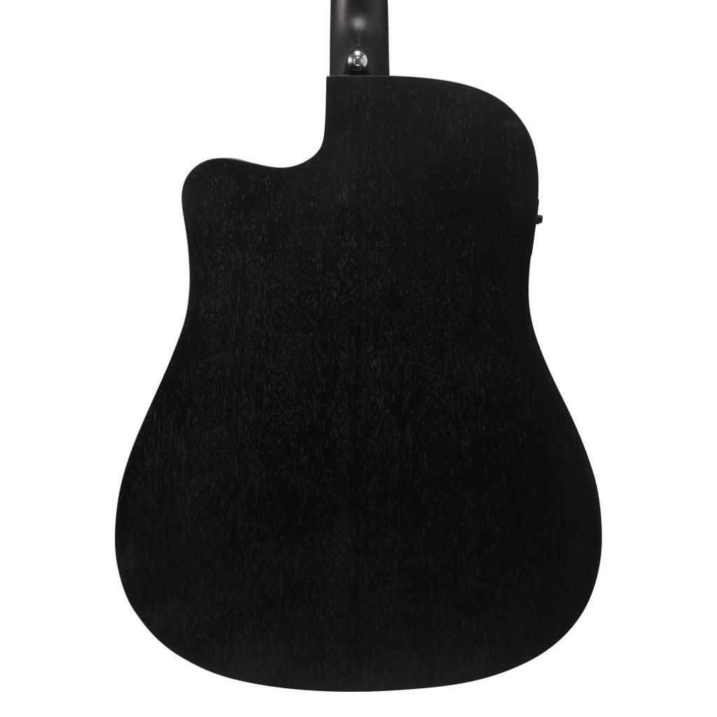 Ibanez V44CE Acoustic Guitar - Weathered Black Open Pore Acoustic Guitars Sky Music