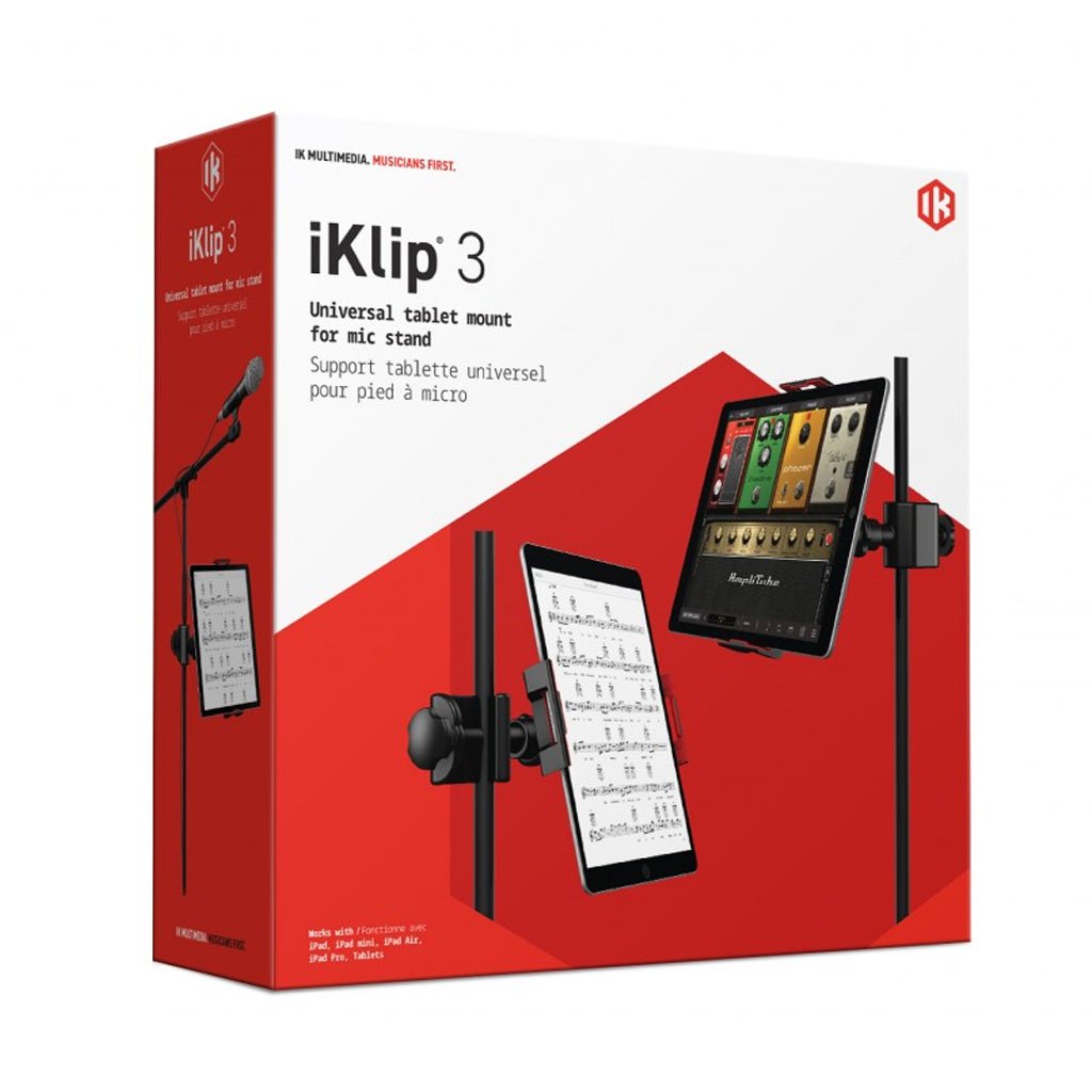 IK iKlip 3 - Universal Mic Stand Support for iPad & Tablets Microphone Stands & Accessories Sky Music