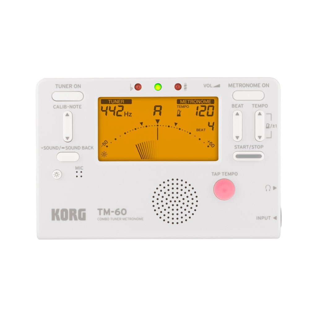 Korg TM-60 Tuner Metronome White Metronomes Sky Music
