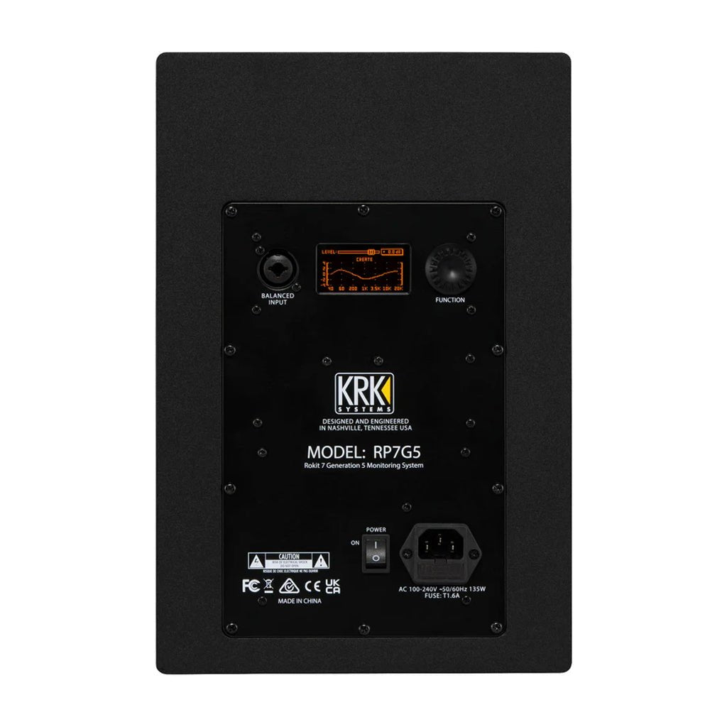 KRK ROKIT Gen5 Studio Monitor 7" Class D Powered; Kevlar Drivers; Onboard DSP - Single Studio Monitors Sky Music