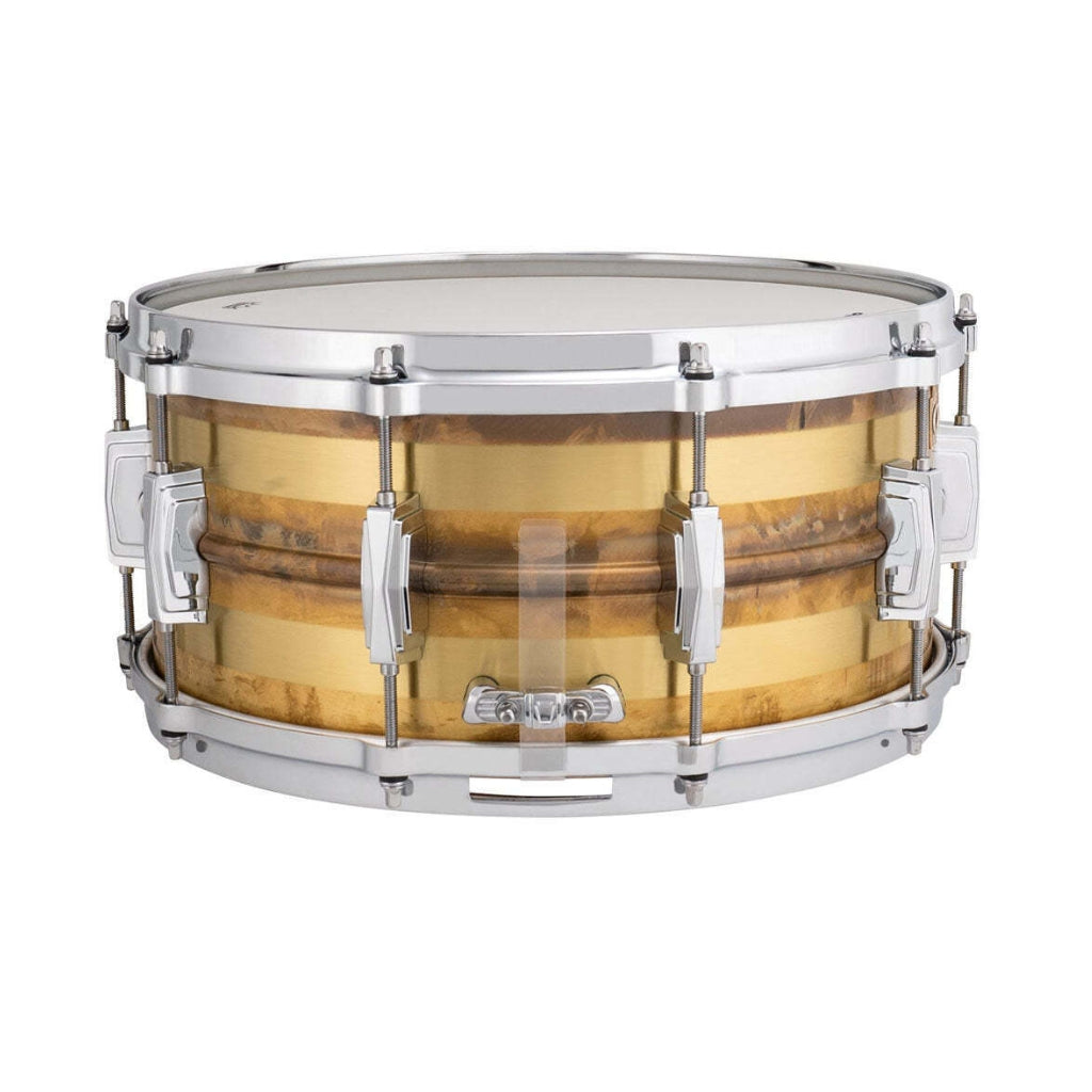 Ludwig - LB464RS Supraphonic Raw Brass Striped - 14X6.5 Snare Drum