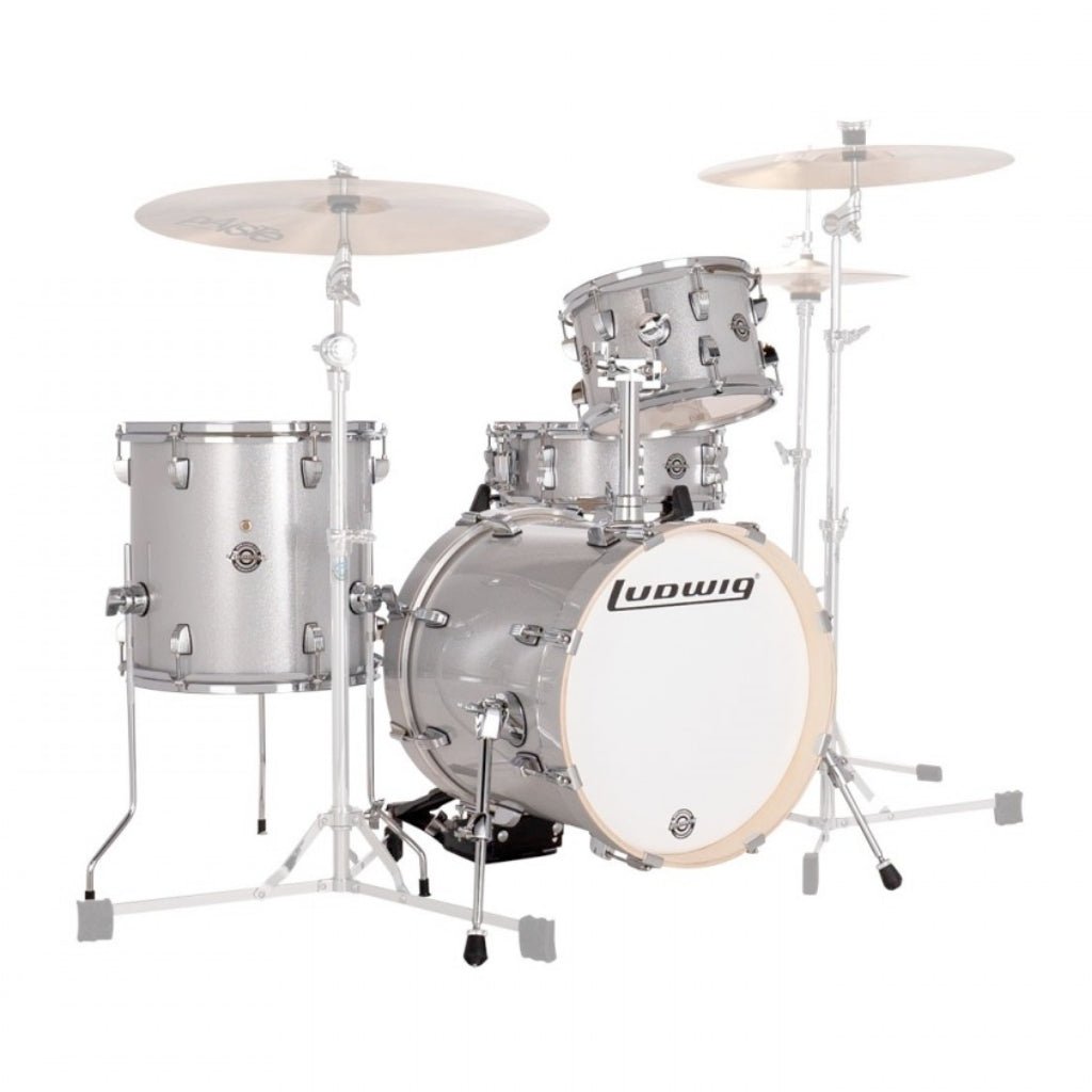 Ludwig Breakbeats 4-Piece Shell Pack – Silver Sparkle Acoustic Drums Sky Music