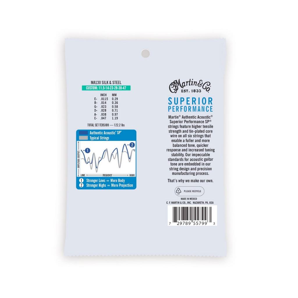 Martin - Silk & Steel Acoustic Strings - 11.5 47