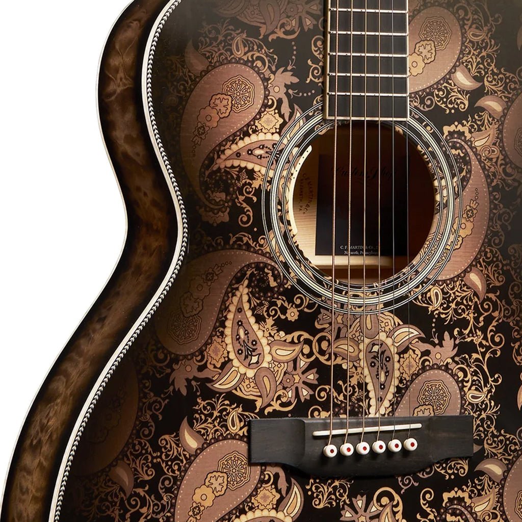 Martin Custom Shop M/0000 Acoustic-Electric Guitar - Paisley Ember Burst Acoustic Guitars Sky Music