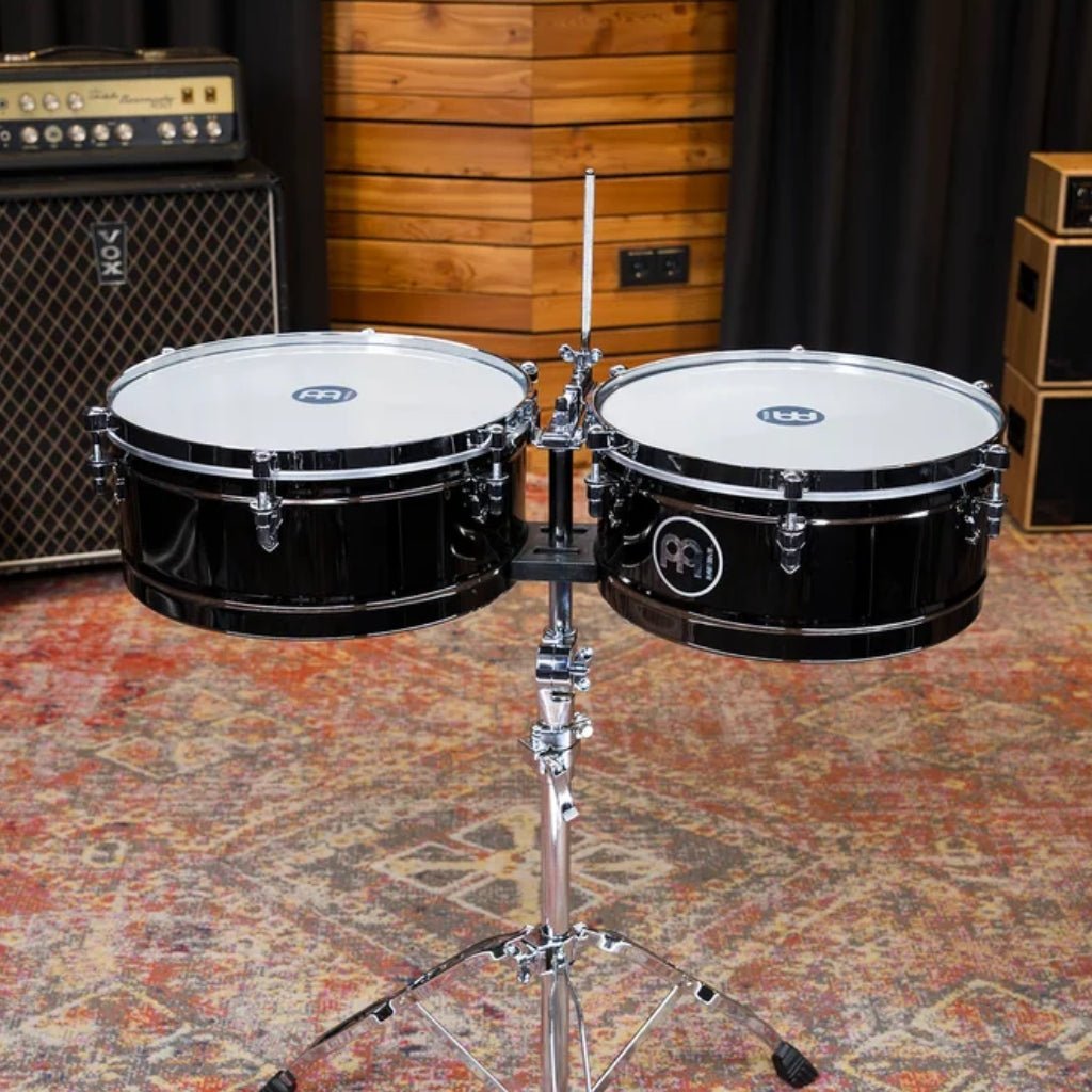 Meinl Percussion Marathon Series Timbales - 14 x 6.5 & 15 x 6.5 inches, Black Nickel Percussion Sky Music