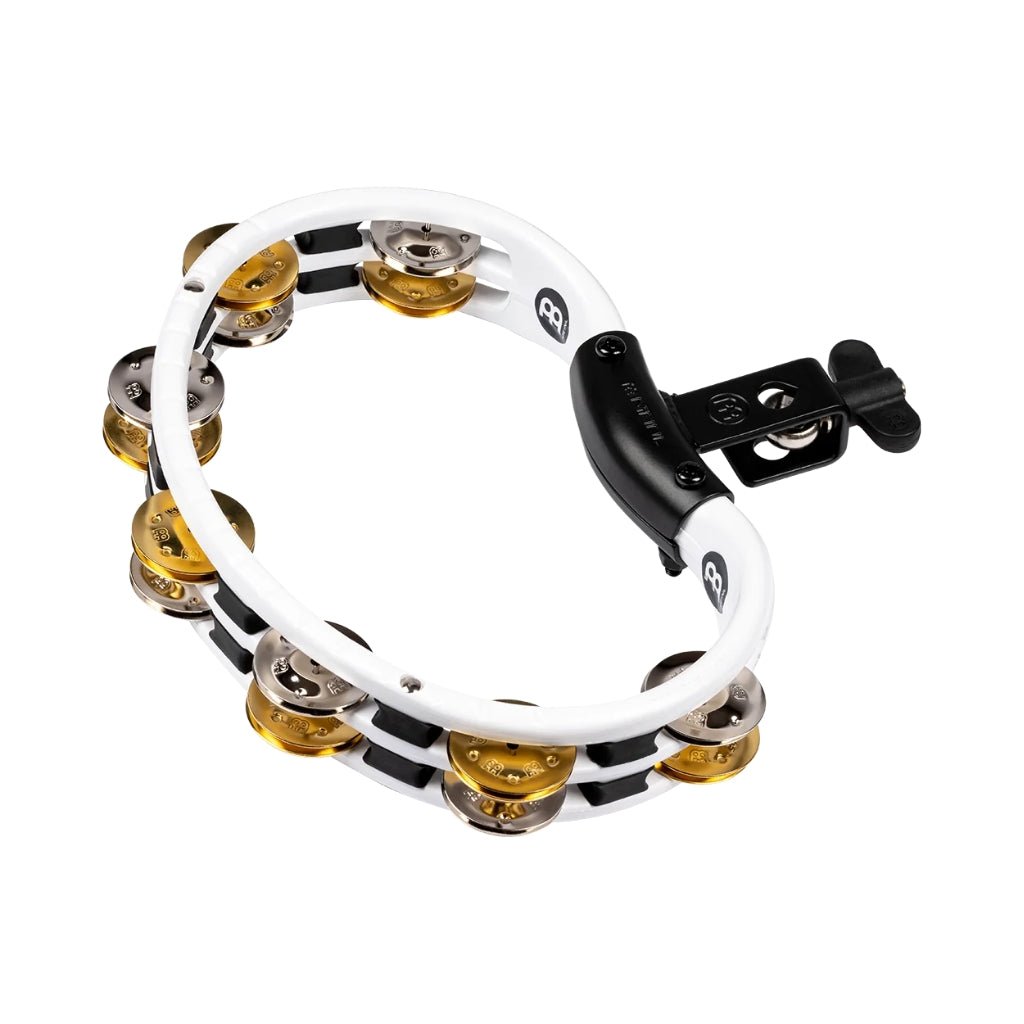 Meinl White Mountable ABS Tambourine - 2 Rows Mixed Jingles Percussion Sky Music