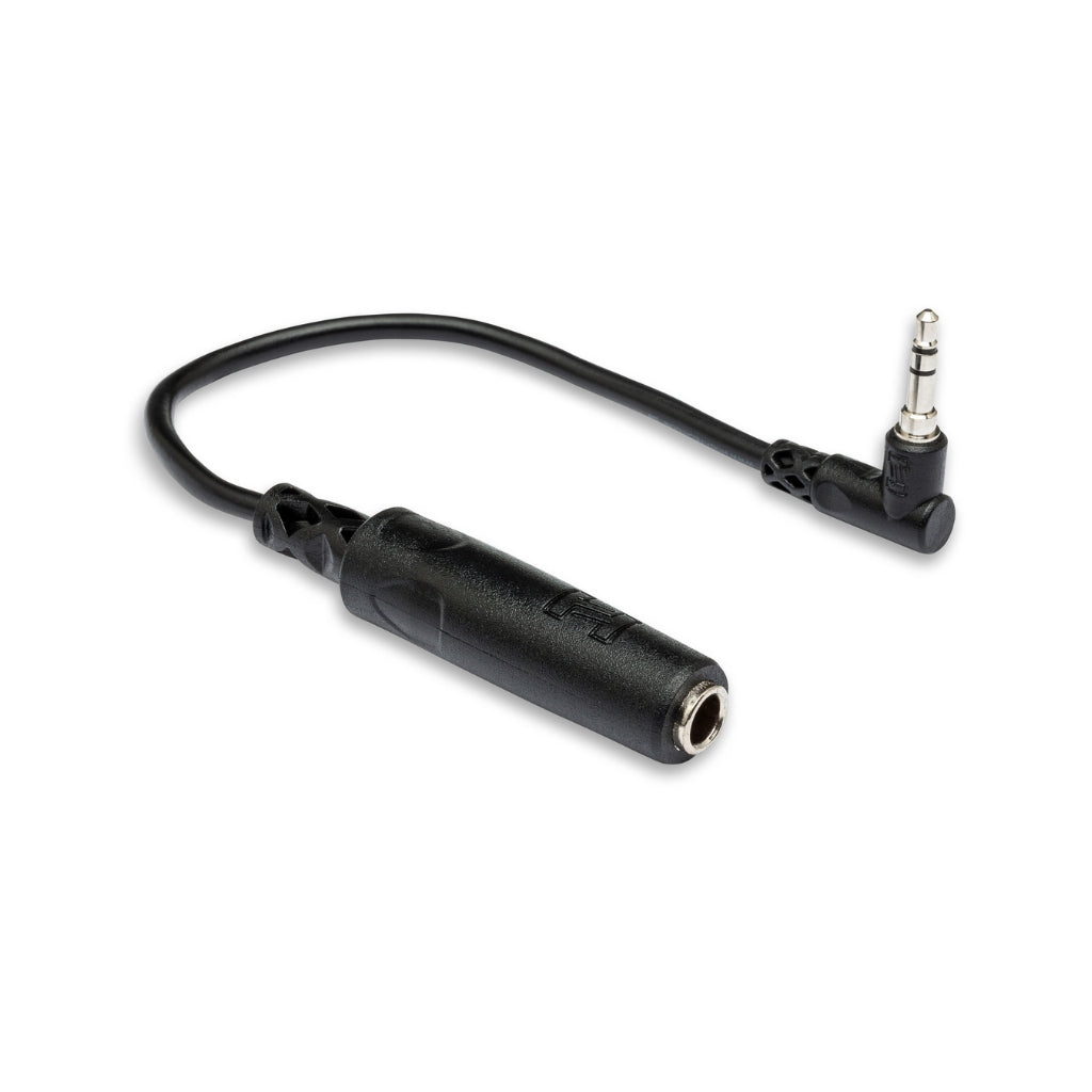 Hosa - 1/4 in TRS to Right-angle 3.5 mm TRS - Headphone Adaptor