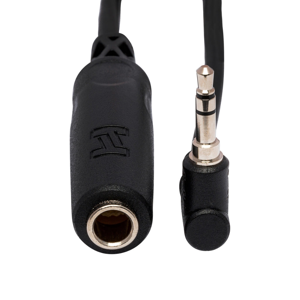 Hosa - 1/4 in TRS to Right-angle 3.5 mm TRS - Headphone Adaptor