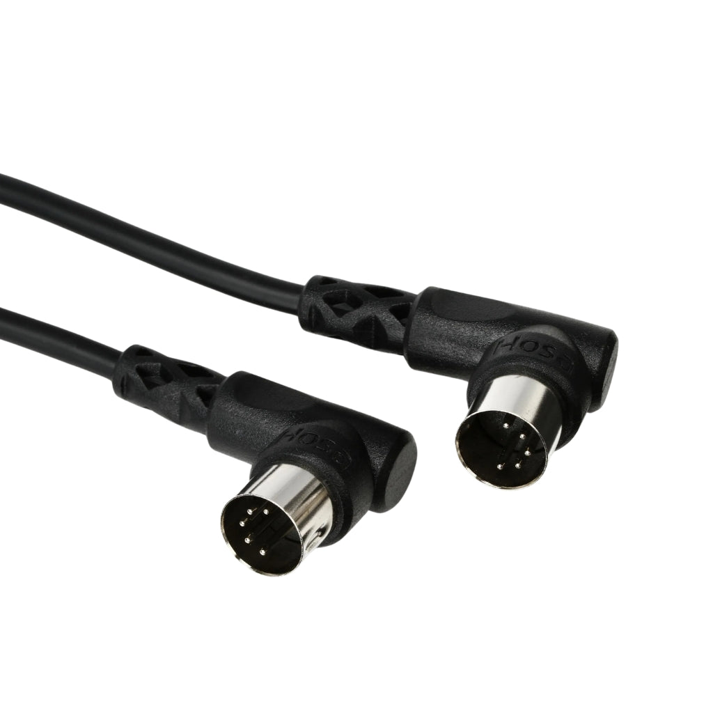 Hosa - Right-angle 5-pin DIN to Same - Midi Cable 3ft