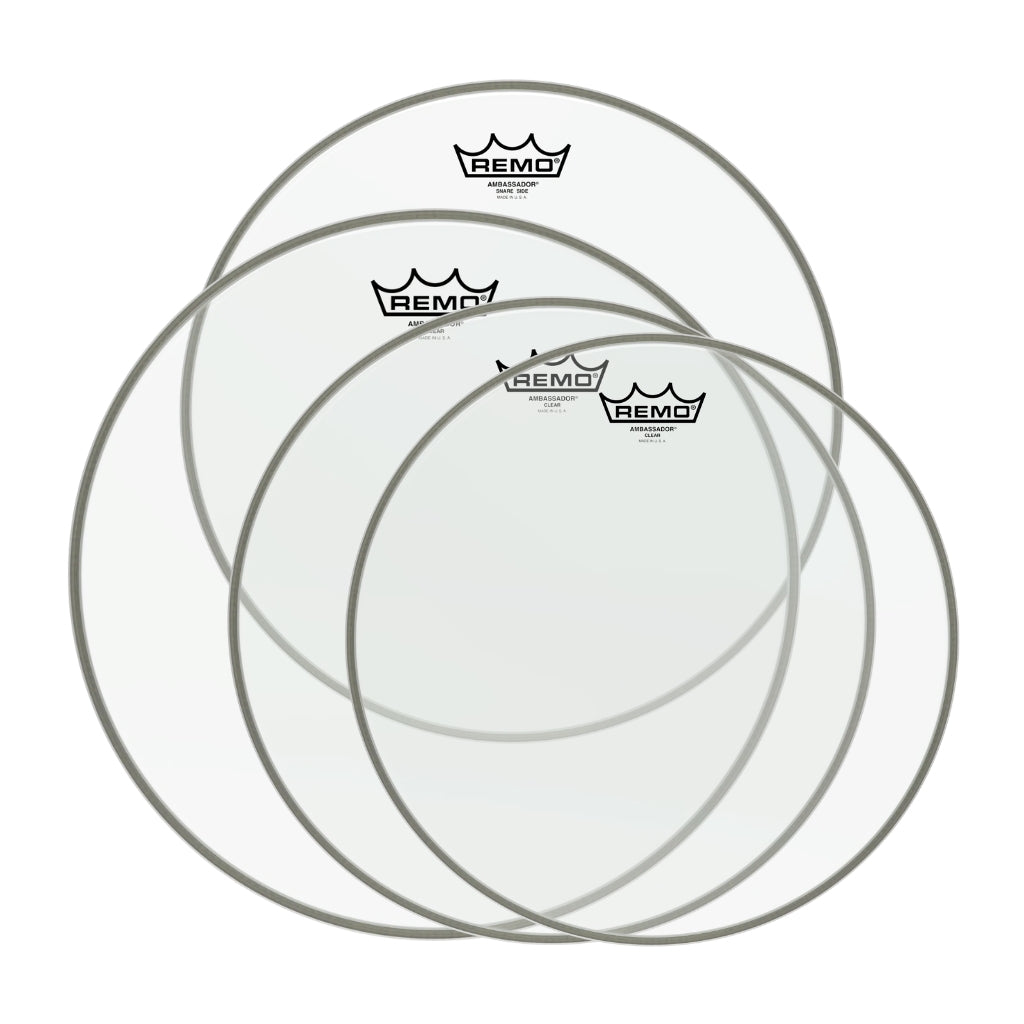 Remo - Pro Pack Ambassador Clear - 12" 13" 16" FREE 14'' SA Hazy Snare Side