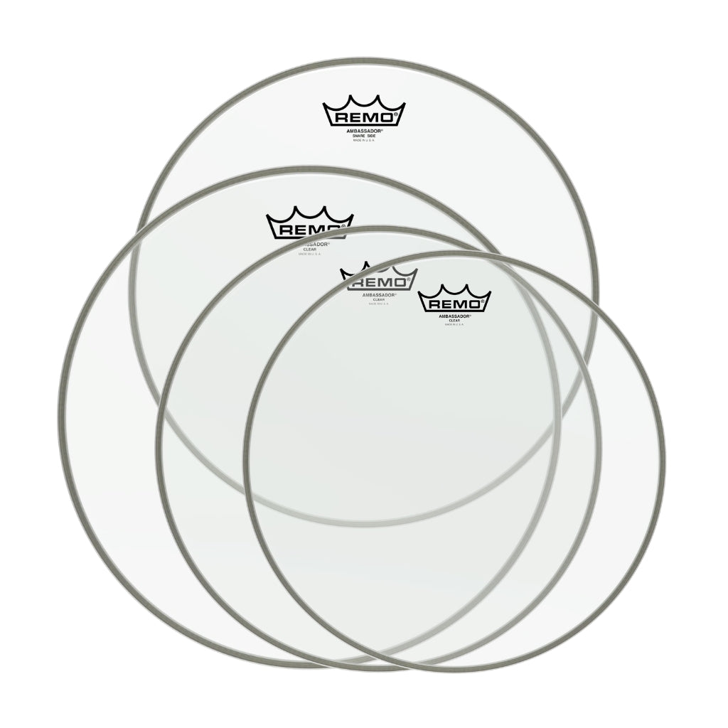 Remo - Pro Pack Ambassador Clear - 10" 12" 16" FREE 14'' SA Hazy Snare Side