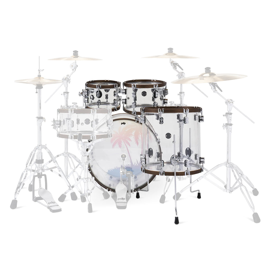 PDP 25th Anniversary Acrylic with Walnut Hoops Shell Pack - 7x10, 8x12, 16x16, 16x22