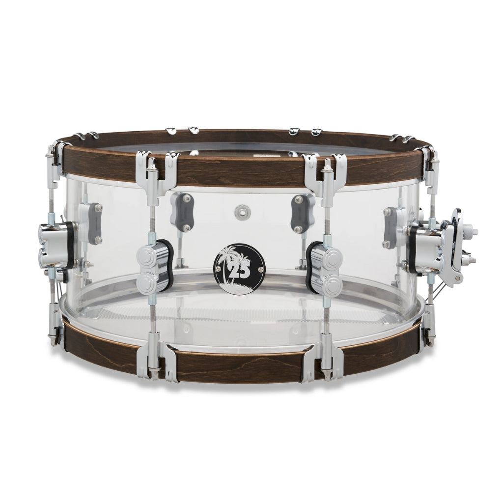 PDP - 25th Anniversary Acrylic with Walnut Hoops Snare - 14X6.5
