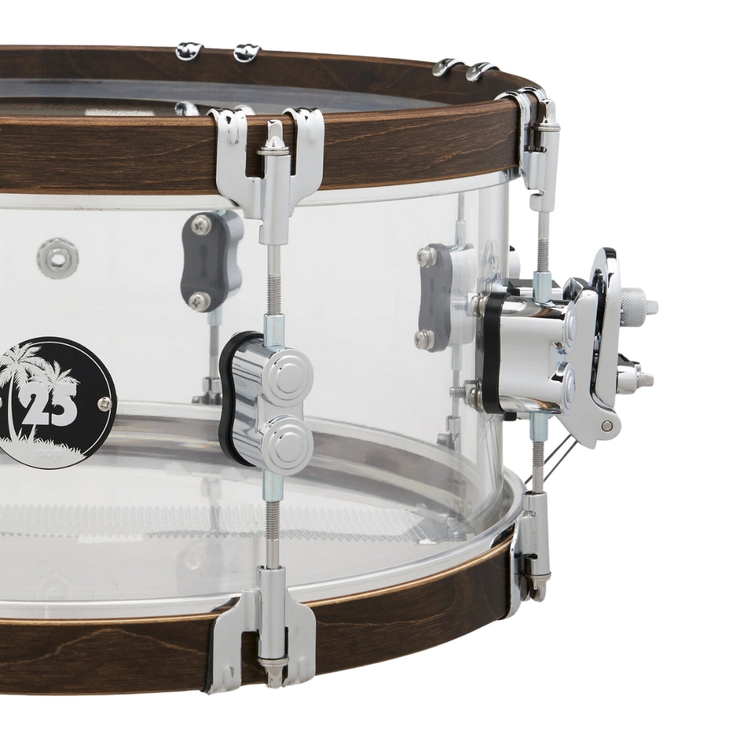 PDP - 25th Anniversary Acrylic with Walnut Hoops Snare - 14X6.5