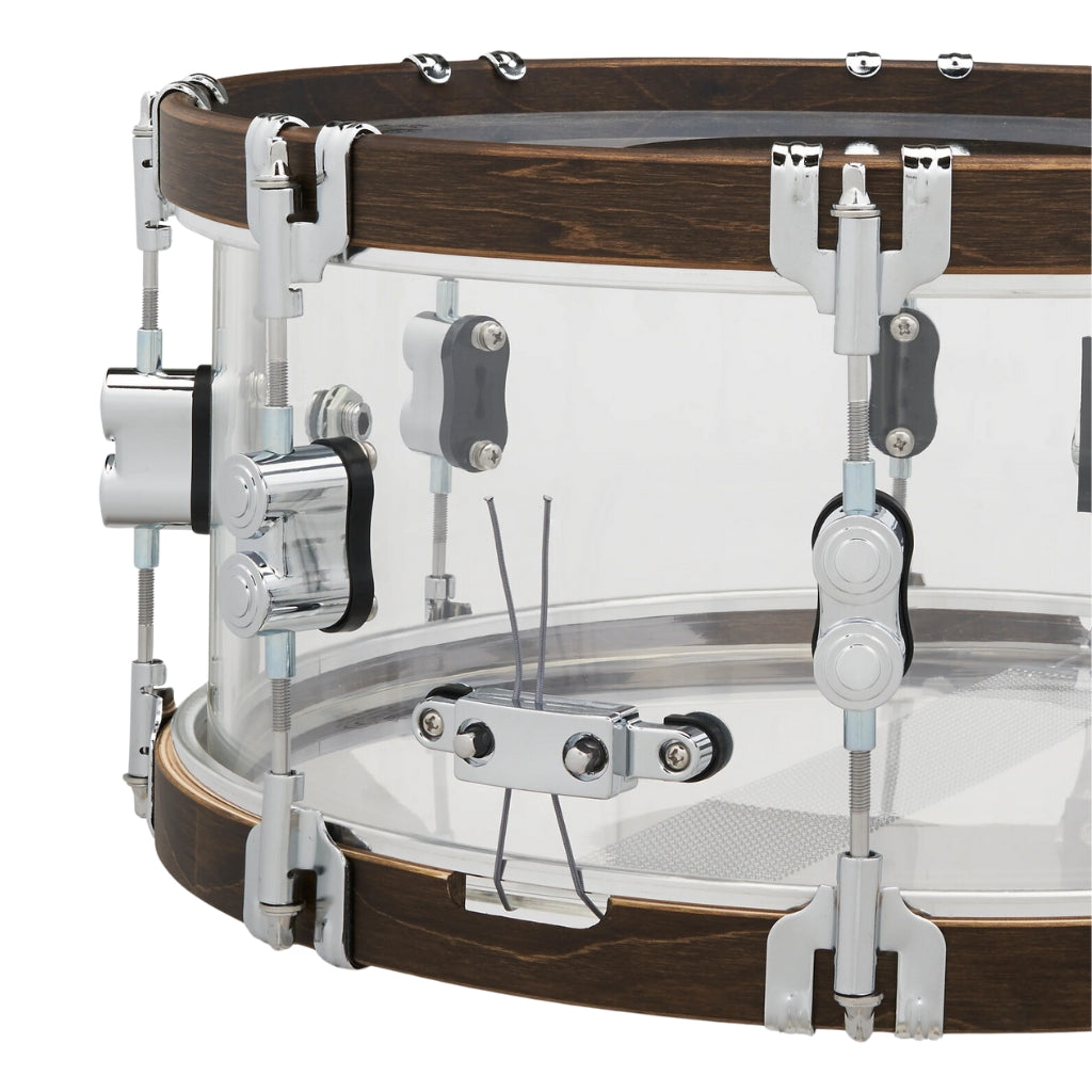 PDP - 25th Anniversary Acrylic with Walnut Hoops Snare - 14X6.5