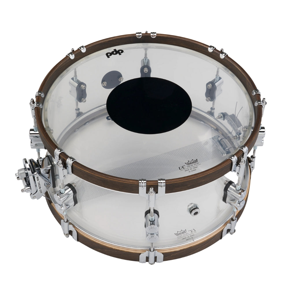 PDP - 25th Anniversary Acrylic with Walnut Hoops Snare - 14X6.5