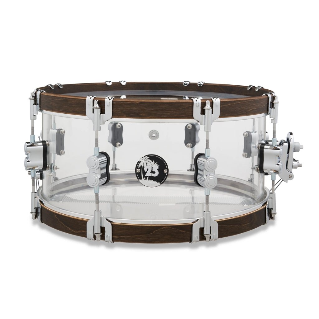 PDP 25th Anniversary Acrylic with Walnut Hoops Snare - 14X6.5 Snare Drums Sky Music