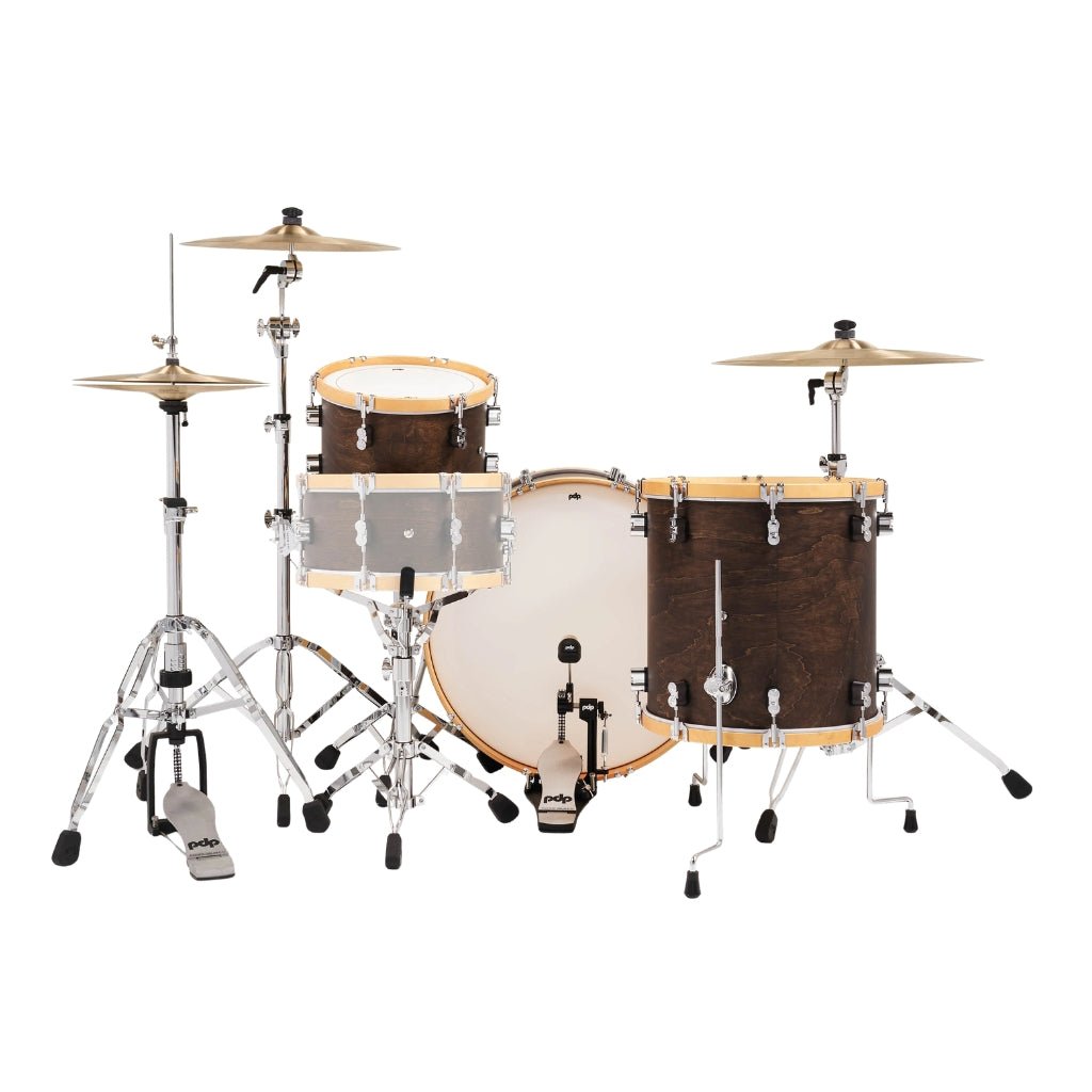 PDP Concept Maple Classic 3-piece Shell Pack with 24 inch Kick - Walnut with Natural Hoops Acoustic Drums Sky Music