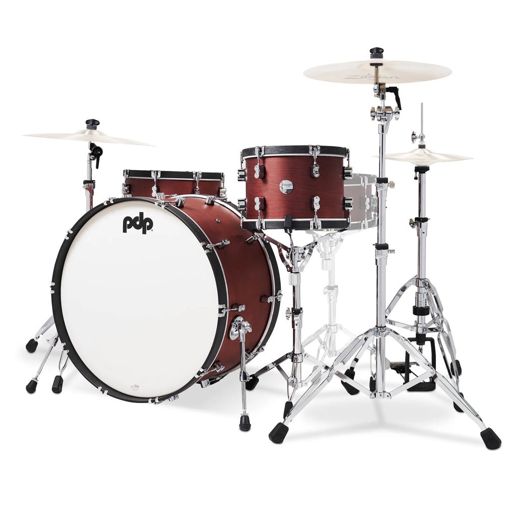 PDP Concept Maple Classic 3-piece Shell Pack with 26 inch Kick - Oxblood with Ebony Hoops Acoustic Drums Sky Music