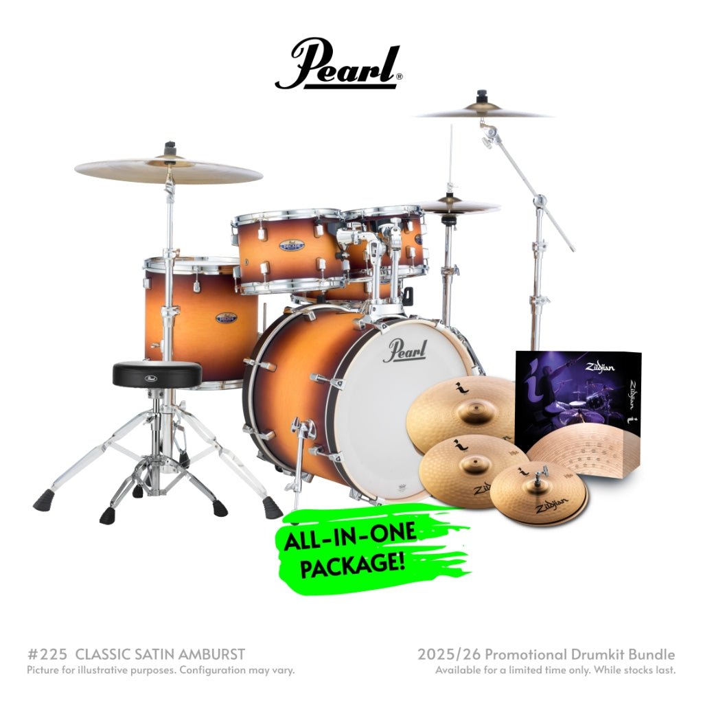 Pearl Decade Maple 5pc 20" Fusion Increda-Bundle Drum Kit - Classic Satin Amburst Acoustic Drums Sky Music