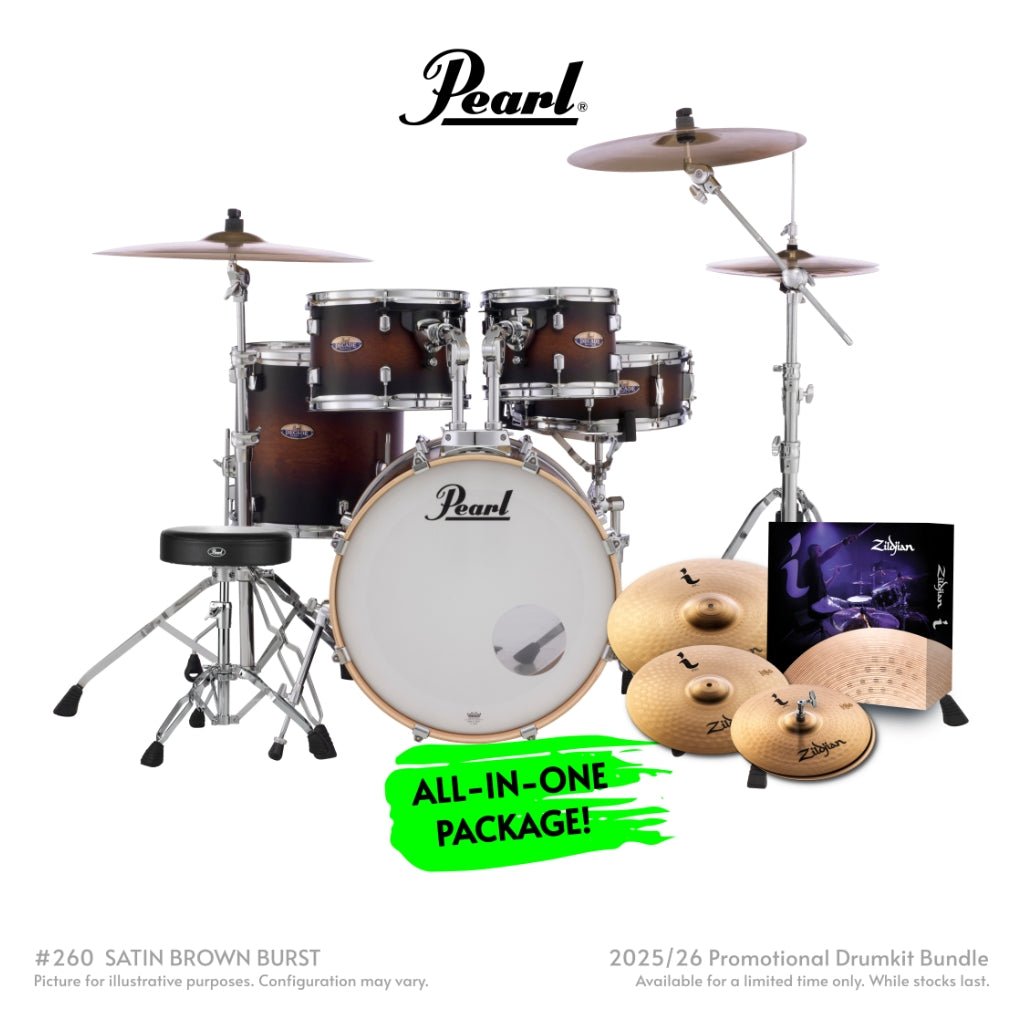 Pearl Decade Maple 5pc 20" Fusion Increda-Bundle Drum Kit - Satin Brown Burst Acoustic Drums Sky Music