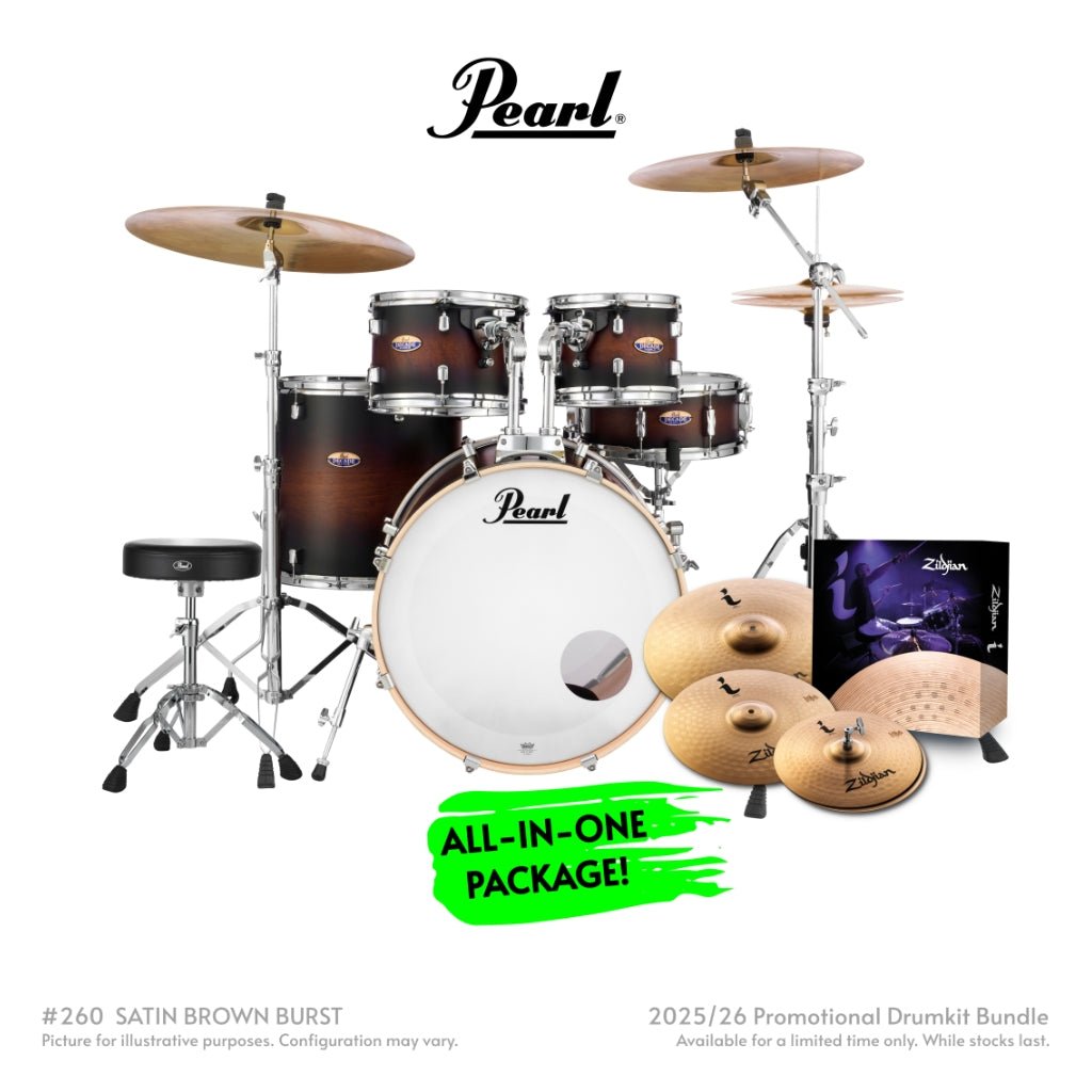 Pearl Decade Maple 5pc 22" Fusion Increda-Bundle Drum Kit - Satin Brown Burst Acoustic Drums Sky Music