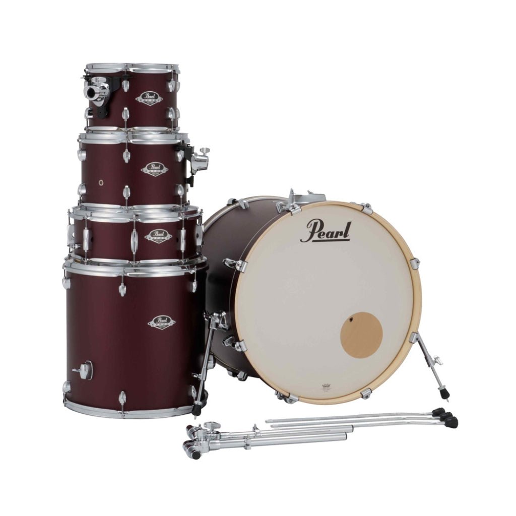 Pearl Export Plus 5pc 22" Fusion Drum Kit with Zildjian Cymbals - Satin Scarlet Acoustic Drums Sky Music